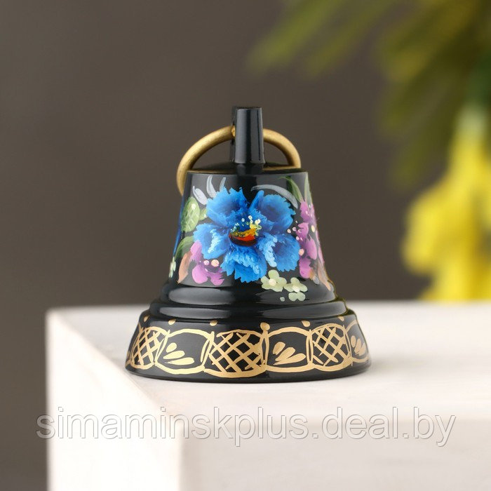 Колокольчик Валдайский "№2. Цветы", расписной, с ушком, d=35 мм - фото 3 - id-p223802576