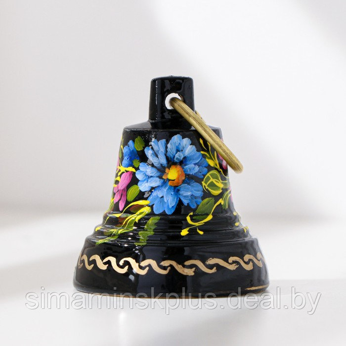 Колокольчик Валдайский "№2. Цветы", расписной, с ушком, d=35 мм - фото 5 - id-p223802576
