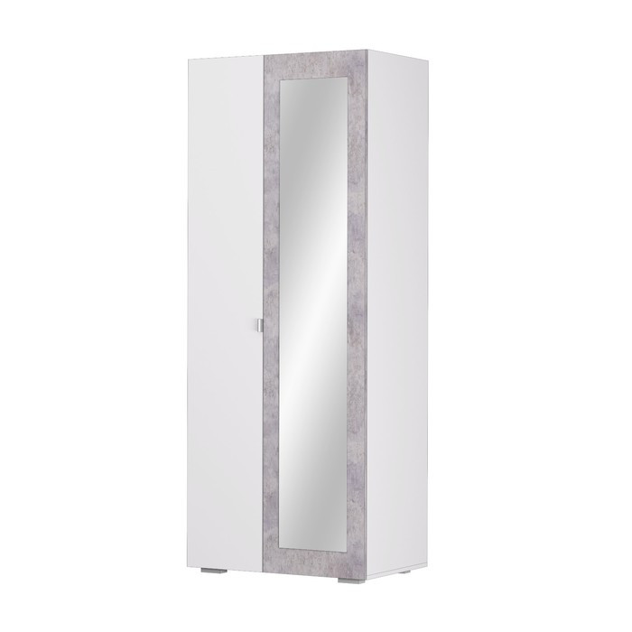 Шкаф 2-створчатый «Акцент №22», 800 × 523 × 2020 мм, цвет белый / цемент светлый - фото 1 - id-p223802694