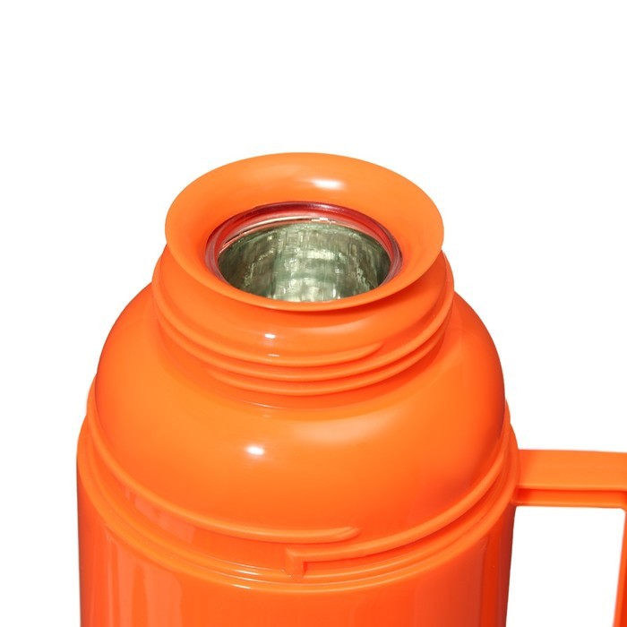 Термос 450 мл, со стеклянной колбой, с кружкой, 12 х 25 см, оранжевый - фото 4 - id-p223803047