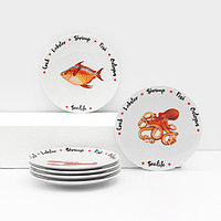 Набор фарфоровых тарелок «Sealife», 6 предметов