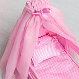 Кроватка для кукол с постельным бельем и балдахином, коллекция «Diamond princess» розовый, фото 4