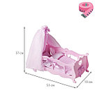 Кроватка для кукол с постельным бельем и балдахином, коллекция «Diamond princess» розовый, фото 5