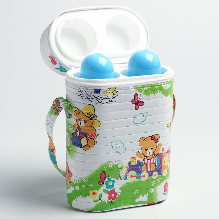 Термосумка - контейнер для двух детских бутылочек (пенопласт), цвет МИКС - фото 1 - id-p223803006