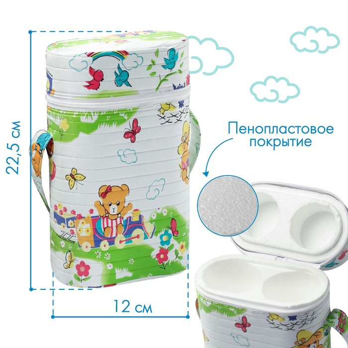 Термосумка - контейнер для двух детских бутылочек (пенопласт), цвет МИКС - фото 4 - id-p223803006