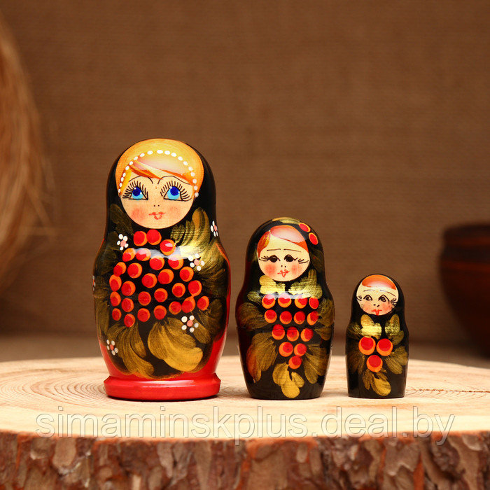 Матрёшка 3х-кукольная, "Людмила краса", 10-11 см - фото 1 - id-p223803698