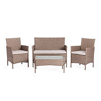 Комплект садовой мебели: диван + 2 кресла + столик + подушки, 210013 А