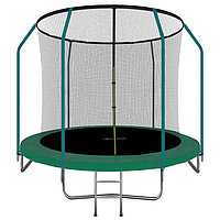 Батут ONLITOP, d=244 см, с сеткой высотой 173 см + лестница, цвет зелёный