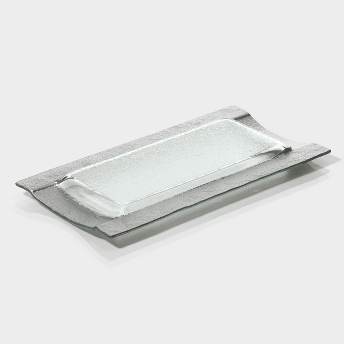 Блюдо сервировочное «Сияние», 32×16×2,5 см, прямоугольное, цвет серебряный - фото 2 - id-p223803859