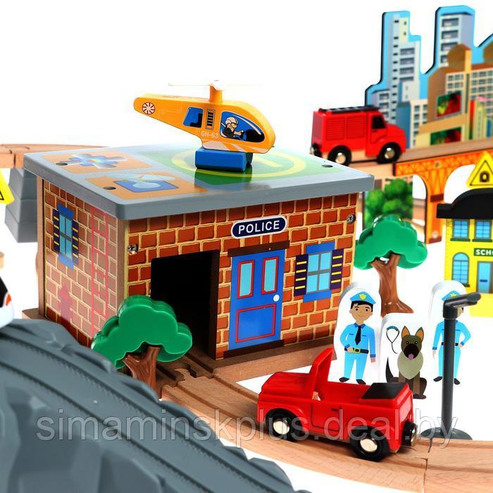 Деревянная игрушка «Железная дорога» 95 деталей, 52,5×33×12,5 см - фото 5 - id-p223804046