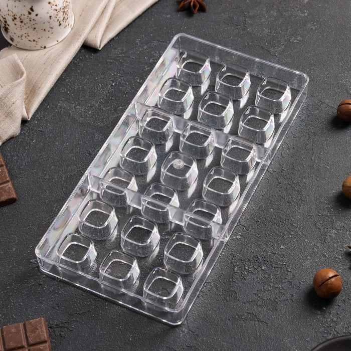 Форма для шоколада и конфет KONFINETTA «Куб», 27,5×13,5×3 см, 21 ячейка, ячейка 2,5×2,5 см - фото 4 - id-p223804612