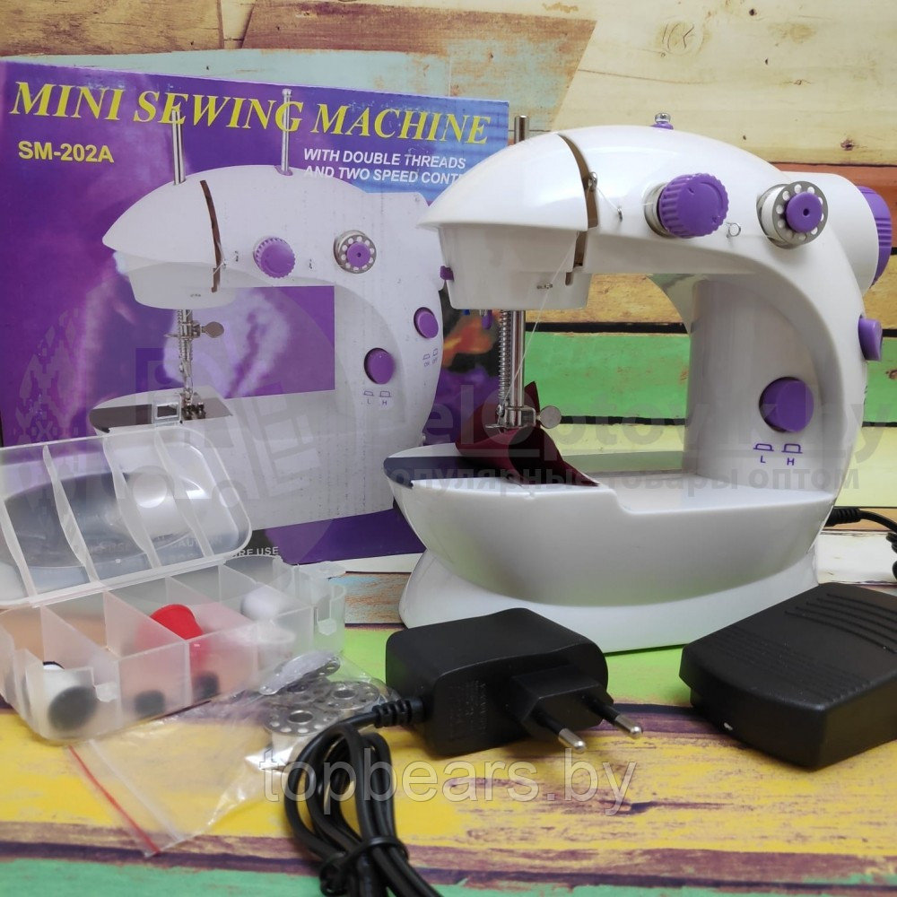Швейная машинка компактная Mini Sewing Machine (Портняжка) с инструкцией на русском языке с подсветкой - фото 6 - id-p223805126