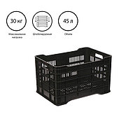 Ящик универсальный, пластиковый, 51 × 34 × 30 см, на 30 кг, чёрный
