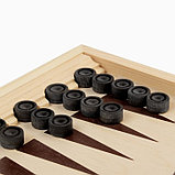 Нарды "Вьюн" деревянная доска 50 х 50 см, с полем для игры в шашки, фото 4