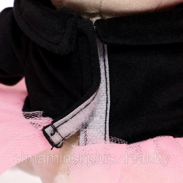 Мягкая игрушка "Зайка Лин в черной куртке и розовой юбке", 20 см JL-02202302-20 - фото 4 - id-p223805217