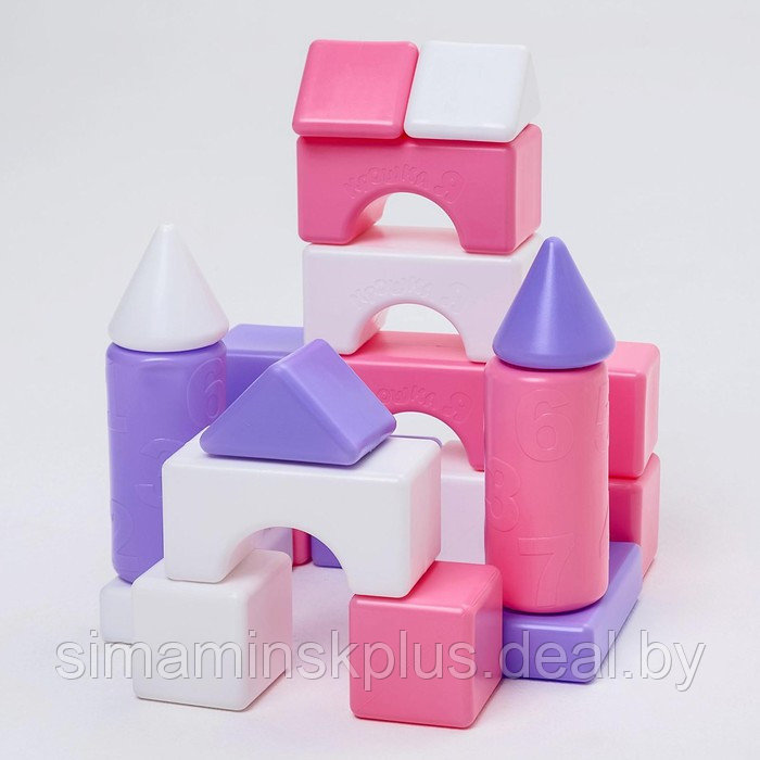 Строительный набор, 21 элемент, 60 × 60, цвет розовый - фото 2 - id-p223805404