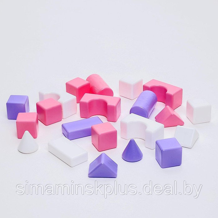 Строительный набор, 21 элемент, 60 × 60, цвет розовый - фото 3 - id-p223805404