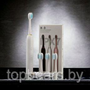 Электрическая зубная щетка Sonic toothbrush x-3 / Щетка с 4 насадками Белый - фото 1 - id-p223805532