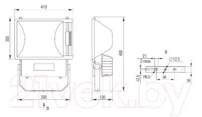 Прожектор IEK ГО 03-400-01 400Вт E40 / LPHO03-400-01-K03 - фото 2 - id-p223810385