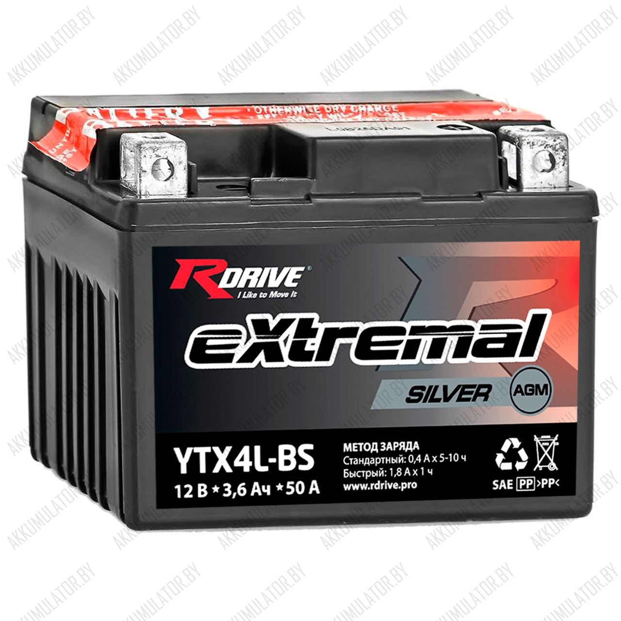 RDrive eXtremal Silver YTX4L-BS / 3,5Ah - фото 1 - id-p223818762