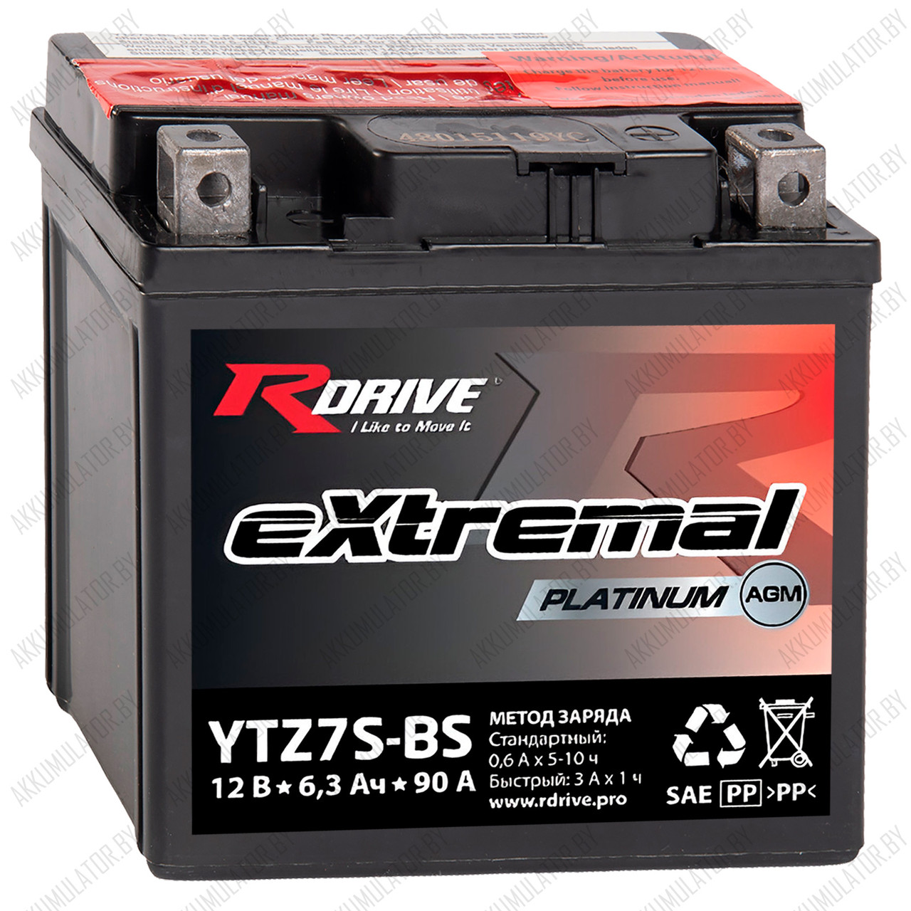 RDrive eXtremal Platinum YTZ7S-BS / 6,3Ah - фото 1 - id-p223818770