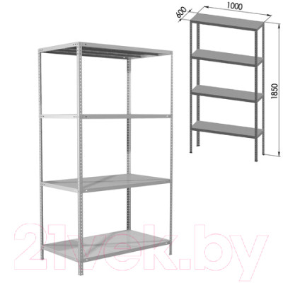 Стеллаж металлический Brabix Ms Plus-185/60-4 / 291107 - фото 4 - id-p223818637