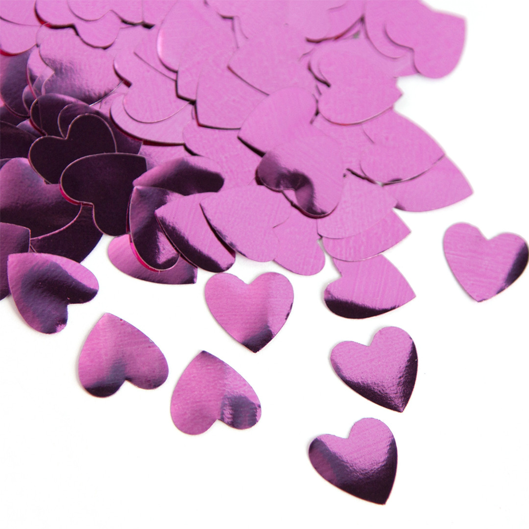 Конфетти Сердце, розовый, металлик, 1,5 см, 50 г (арт.6015224)