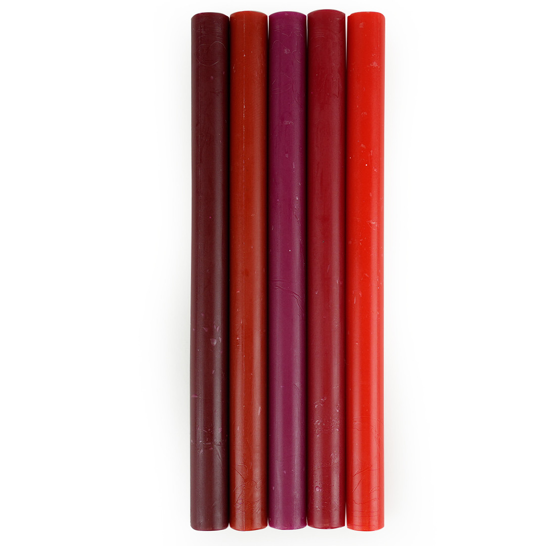 Набор восковых стержней для сургучной печати 0,7х9,8 см, Красный микс, 5 шт (арт.6231545)
