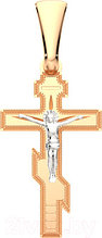 Крестик из комбинированного золота ZORKA 410006.2.14K.B.REL