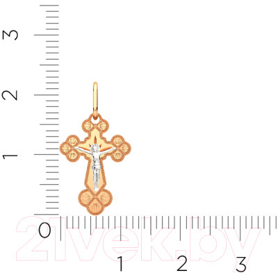 Крестик из комбинированного золота ZORKA 410007.3.14K.B.REL - фото 6 - id-p223819629