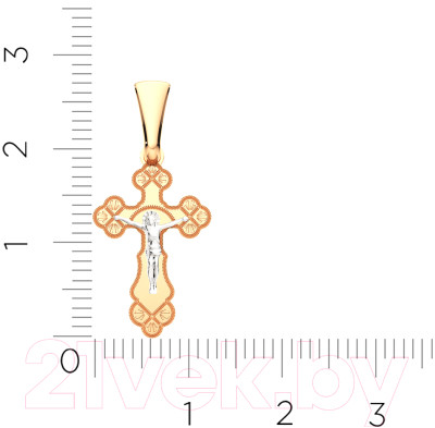 Крестик из комбинированного золота ZORKA 410012.2.14K.B.REL - фото 6 - id-p223819630