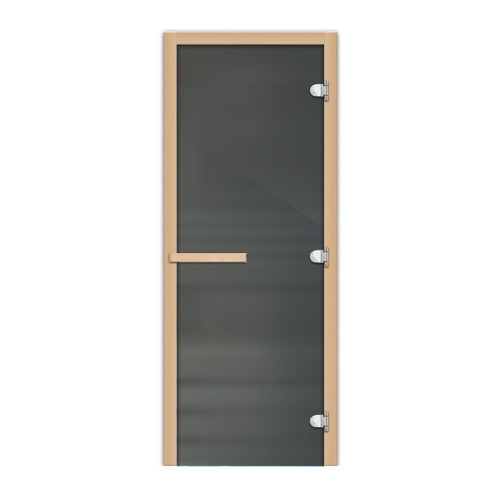 Дверь для бани FireWay 700*1900 графит матовый (стекло 8мм, 3 петли коробка листв.) - фото 1 - id-p223829997