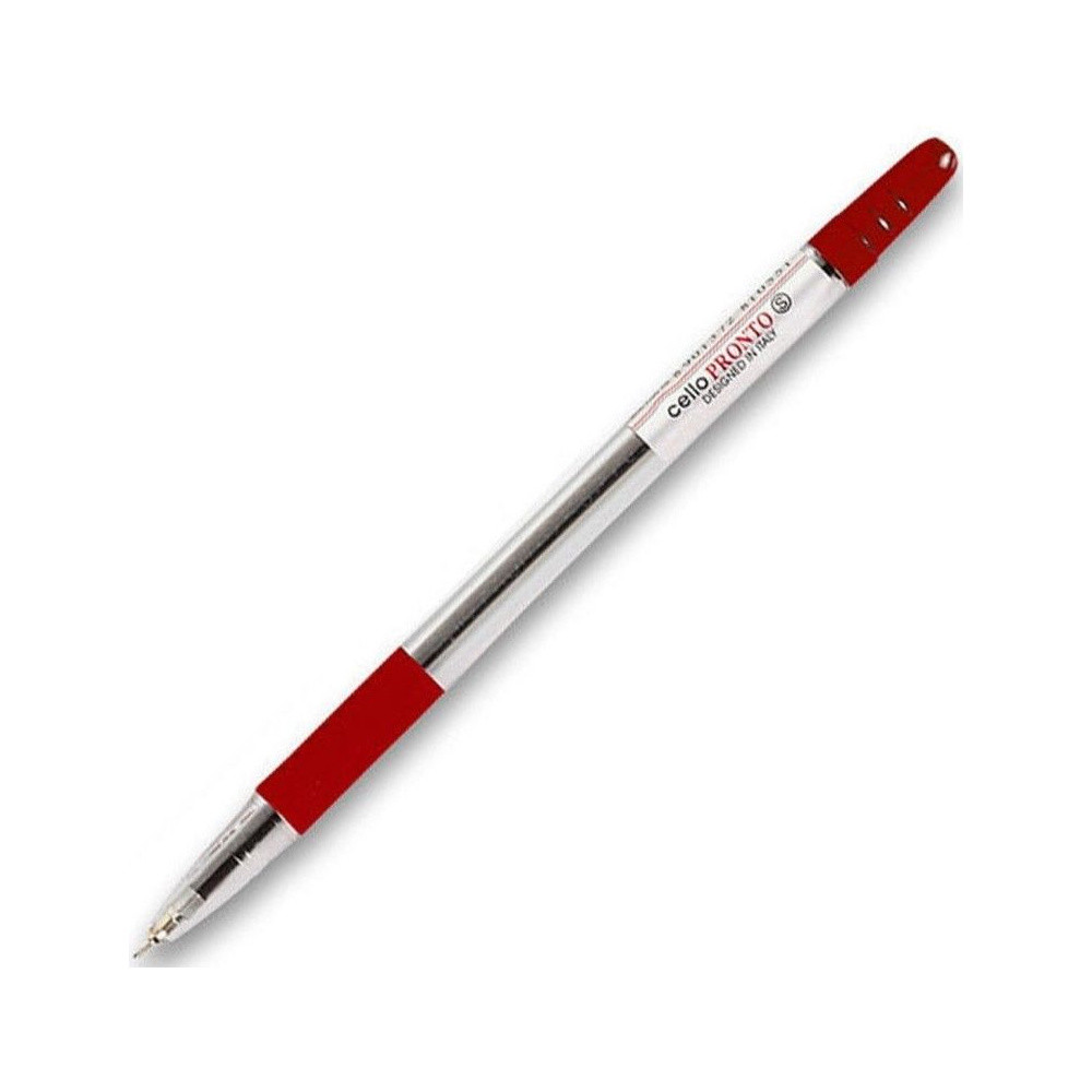 Ручка шариковая "Pronto", 0.5 мм, прозрачный Красный - фото 1 - id-p223830714