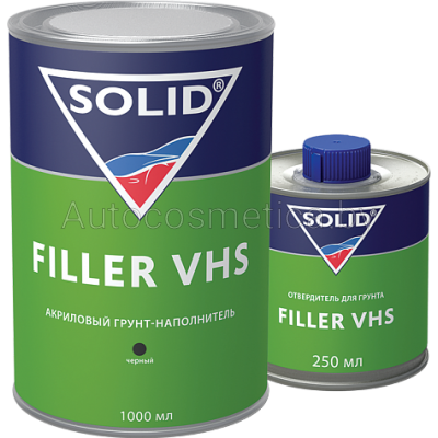 Грунт SOLID 4+1 2К FILLER VHS LOW VOC антикоррозионный 1л+0.25л чёрный - фото 1 - id-p91343264