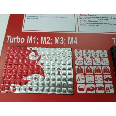 Шумоизоляция Turbo M3 толщина 3.0 мм серебристая(0.5x0.7)