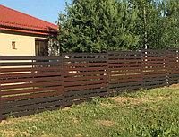 Забор из металлического горизонтальный штакетника (двусторонний штакетник/односторонняя зашивка) высота 1,5м