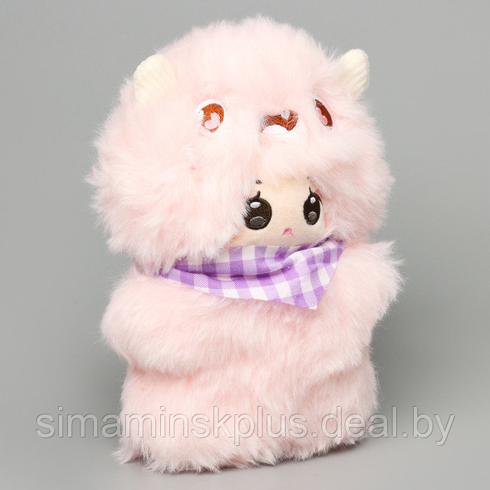 Мягкая игрушка "Кукла" в костюме монстрика, 22 см, цвет розовый - фото 2 - id-p223836079