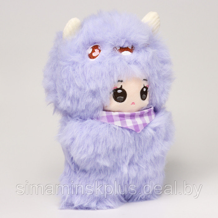 Мягкая игрушка "Кукла" в костюме монстрика, 22 см, цвет фиолетовый - фото 2 - id-p223836080