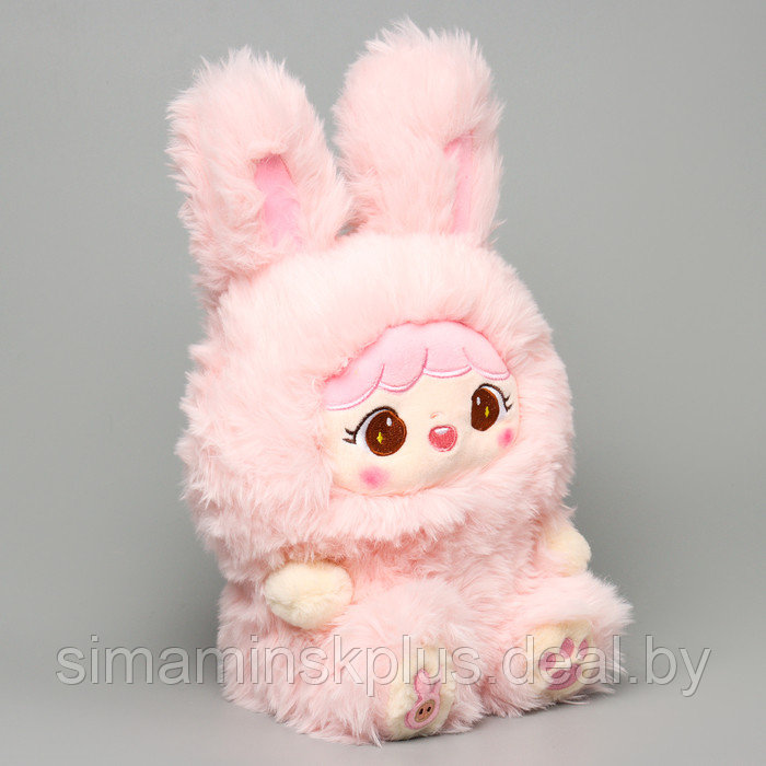 Мягкая игрушка "Кукла" в костюме зайки, 30 см, цвет розовый - фото 2 - id-p223836082