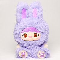 Мягкая игрушка "Кукла" в костюме зайки, 30 см, цвет фиолетовый
