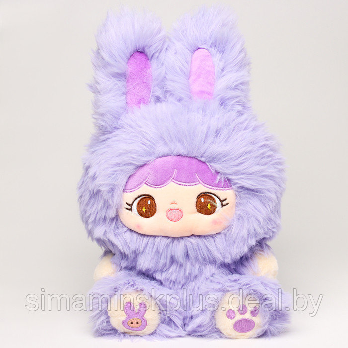 Мягкая игрушка "Кукла" в костюме зайки, 30 см, цвет фиолетовый - фото 1 - id-p223836083