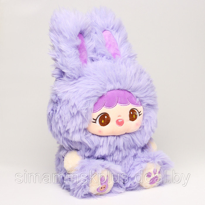 Мягкая игрушка "Кукла" в костюме зайки, 30 см, цвет фиолетовый - фото 2 - id-p223836083