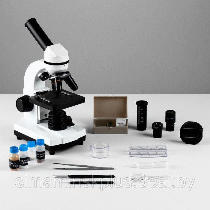 Микроскоп лабораторный кратность 40,100,400, подсветка - фото 1 - id-p223836098