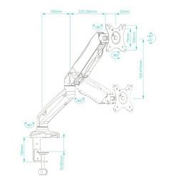 ONKRON G80 Black Настольный кронштейн для монитора (VESA75/100, 13-27", 2-6.5кг)