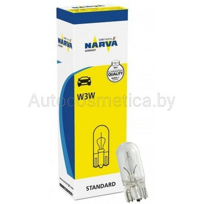 Автолампа NARVA (170973000) (170973. 10шт./кор.) W3W 12V 3W W2.1X9.5d