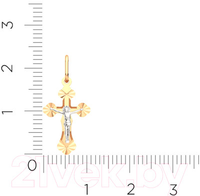 Крестик из комбинированного золота ZORKA 410018.3.14K.B.REL - фото 6 - id-p223839202