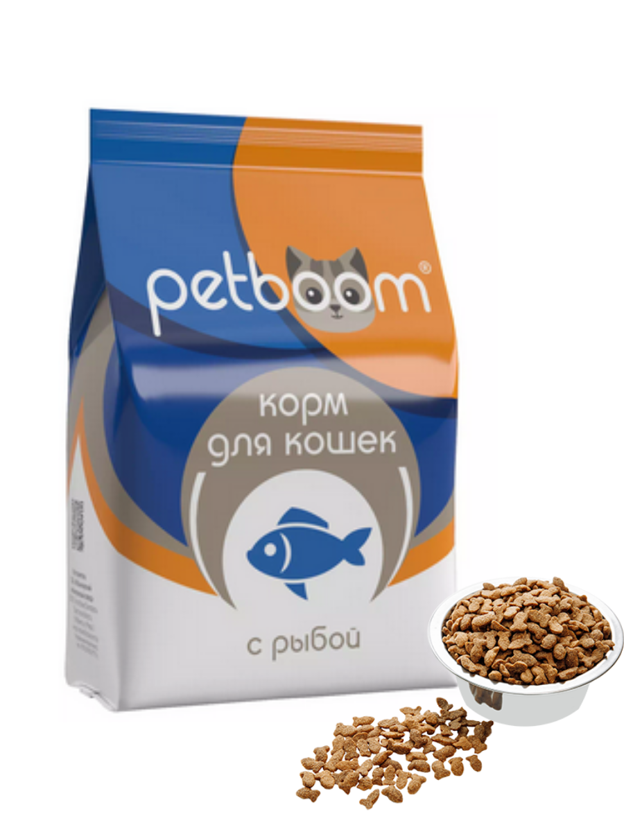 "PetBoom" Корм сухой для взрослых кошек с рыбой КСК-2 Б4 ЖБН-155(уп. 10 кг)