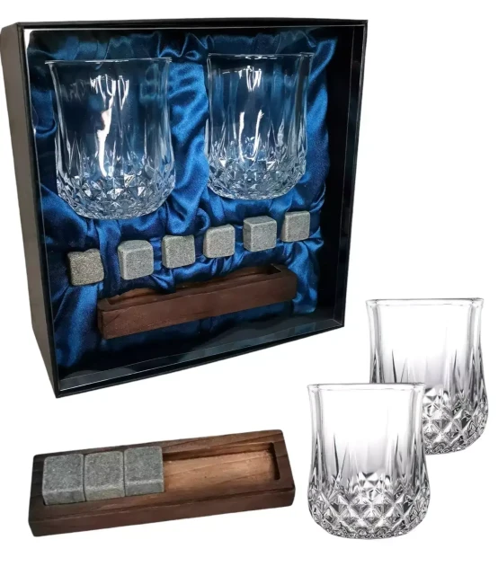 Подарочный набор для виски 2 стакана, подставка с камнями AmiroTrend ABW-310 blue - фото 1 - id-p223861917
