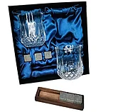 Подарочный набор для виски 2 стакана, подставка с камнями AmiroTrend ABW-310 blue, фото 3