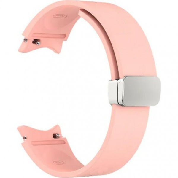 Силиконовый ремешок Rumi Flex Buckle для Samsung Galaxy Watch 4, 5, 6 Светло-розовый - фото 1 - id-p223609724
